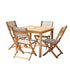 Set di mobili da giardino in legno massello di acacia e textilene grigio 4 pers.