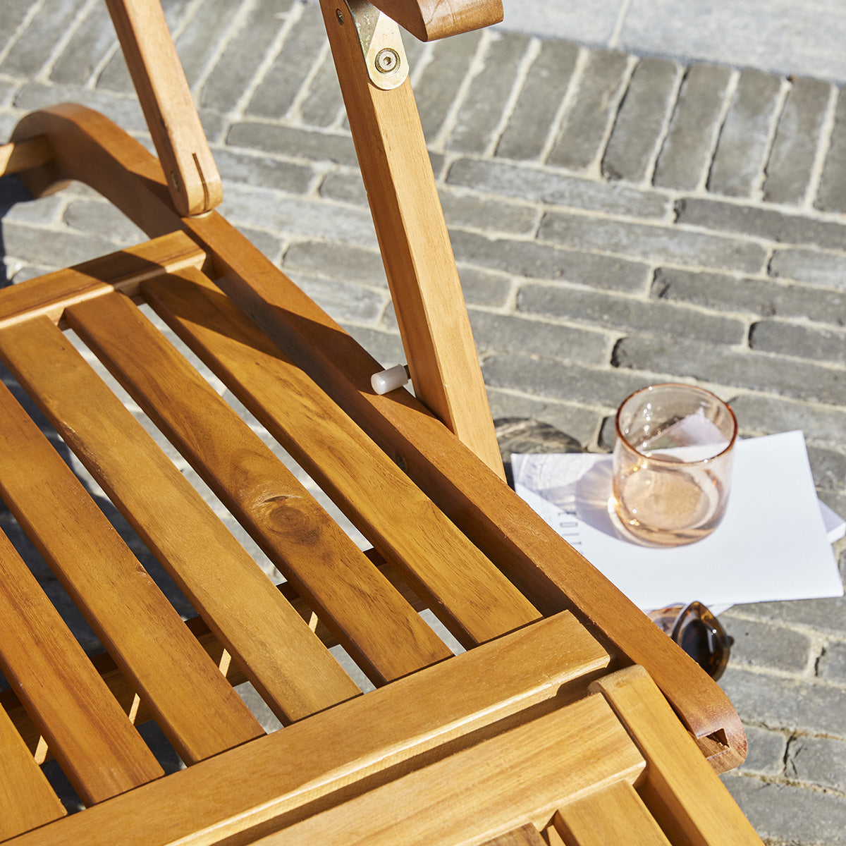 HANOÏ - Lettino in acacia massello