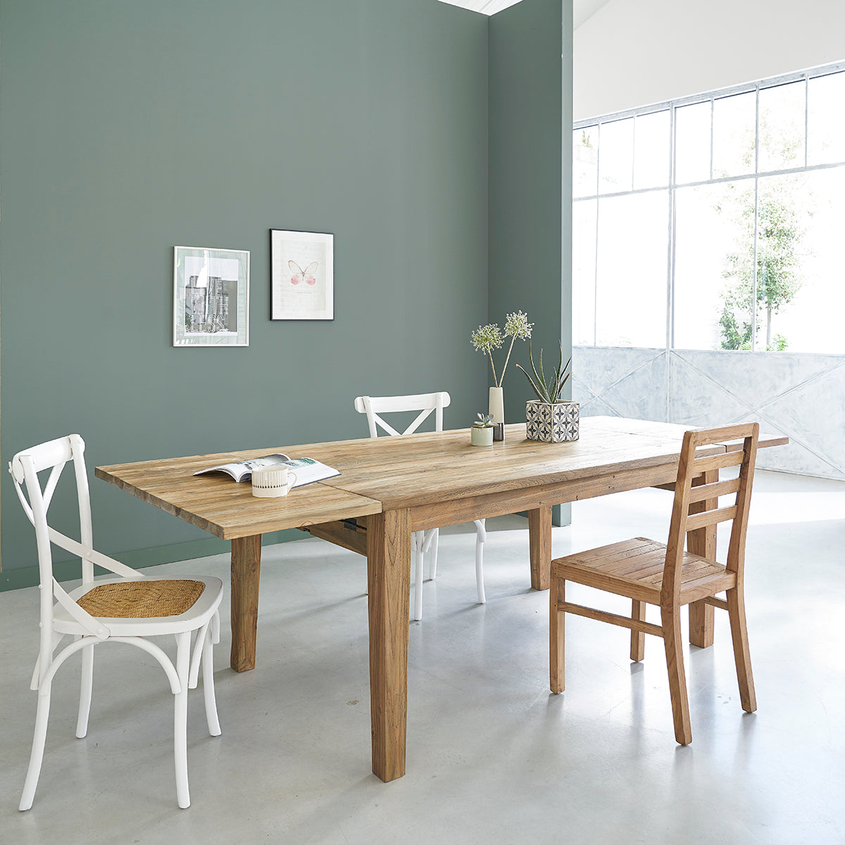 CARGO - Tavolo in teak massello riciclato allungabile 12 pers.