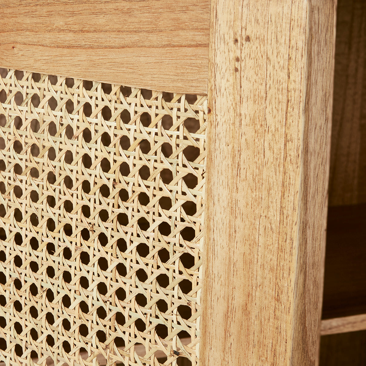 HANA - Credenza in mindi massello e cannage 135 cm