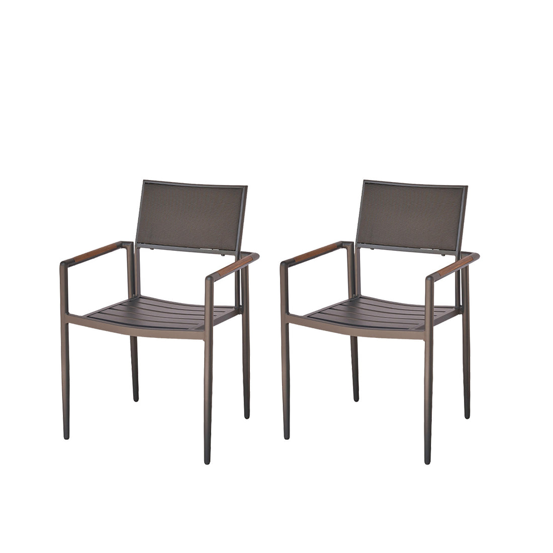 SIENA - Poltrona da giardino in teak massiccio e alluminio (set di 2)