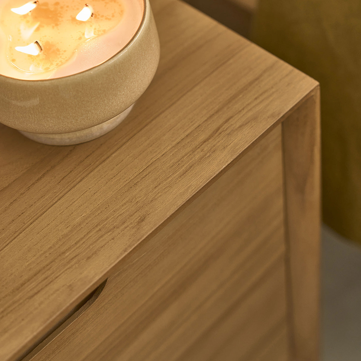 Collezione Gustave - Comodino in teak massiccio da 50 cm