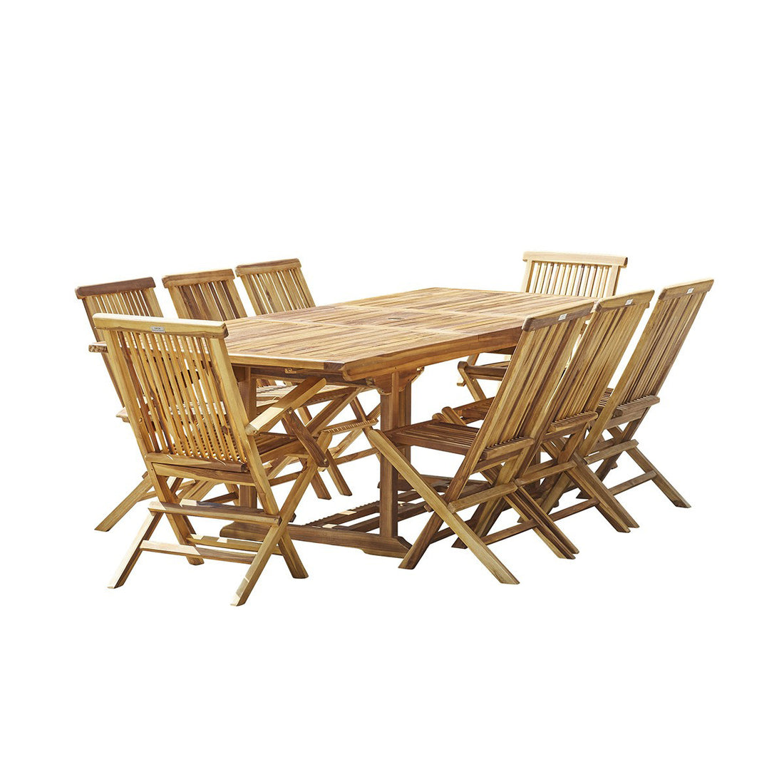 BALI - Set di mobili da giardino in teak massello con tavolo allungabile 8/10 pers.