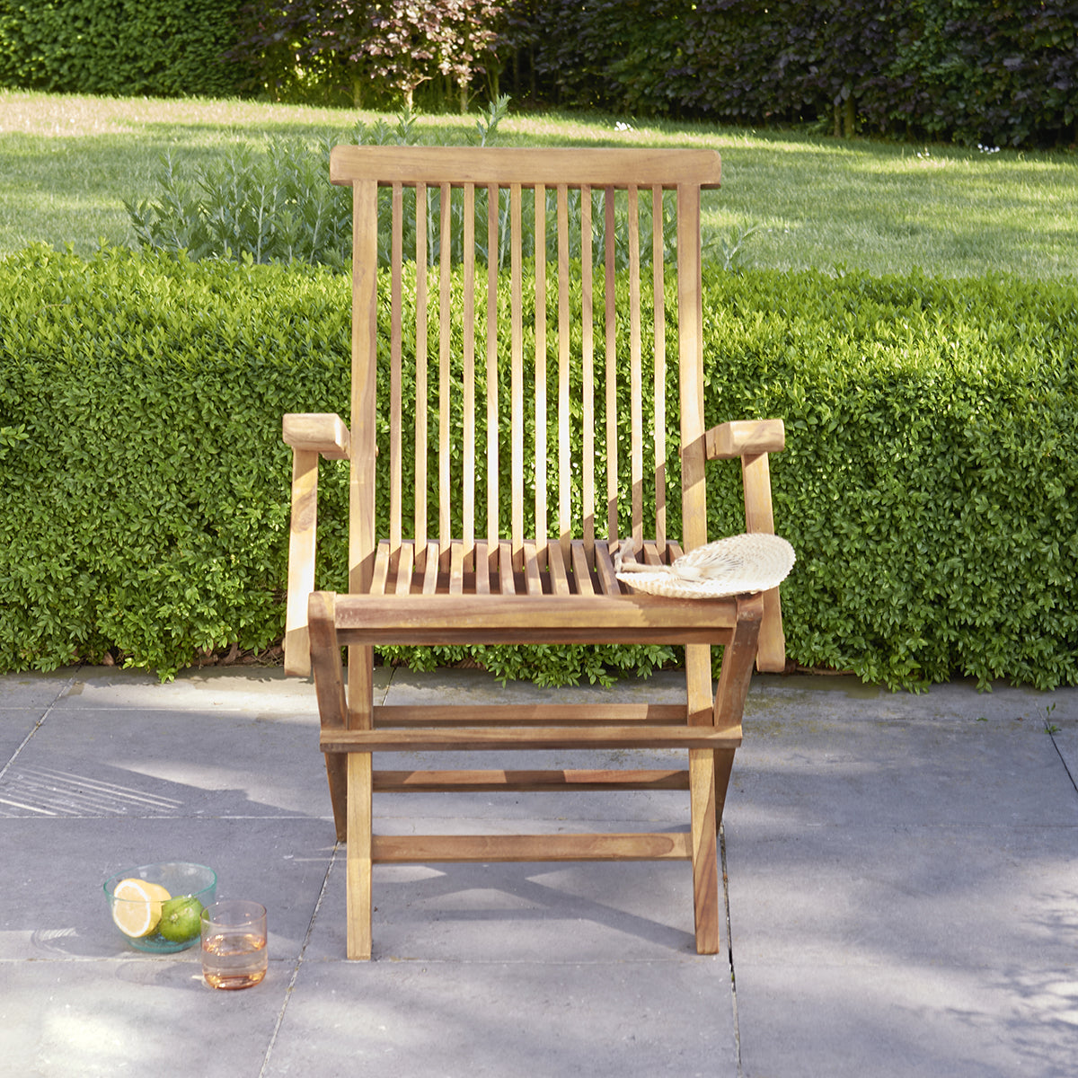 BALI - Poltrona da giardino pieghevole in teak massello oliato (set di 2)