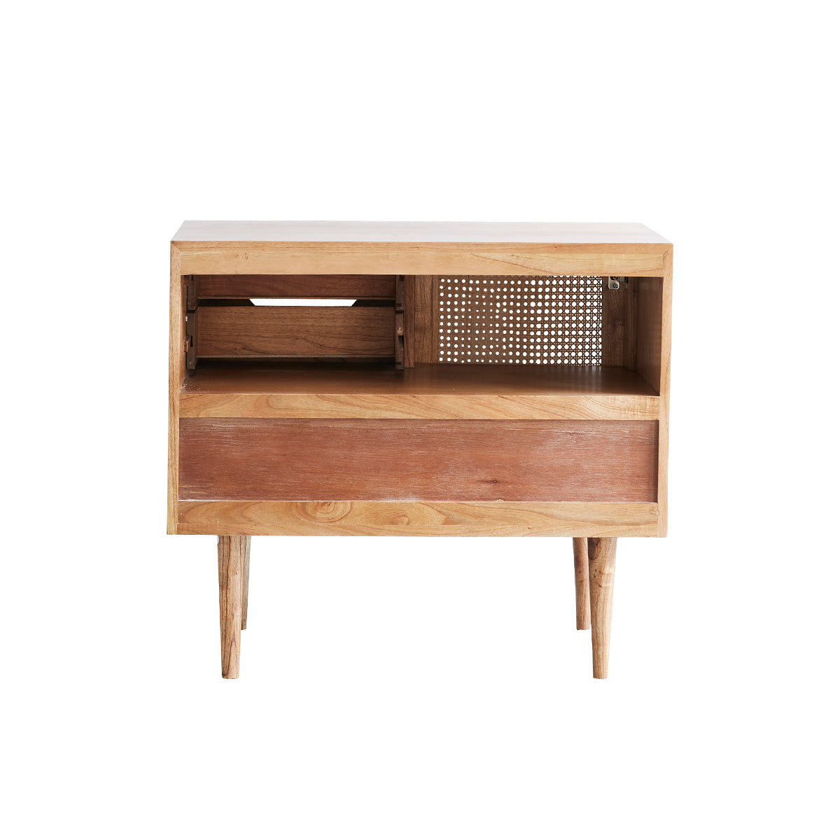 HANA - Mobile per lavabo in mindi massello e cannage 85 cm