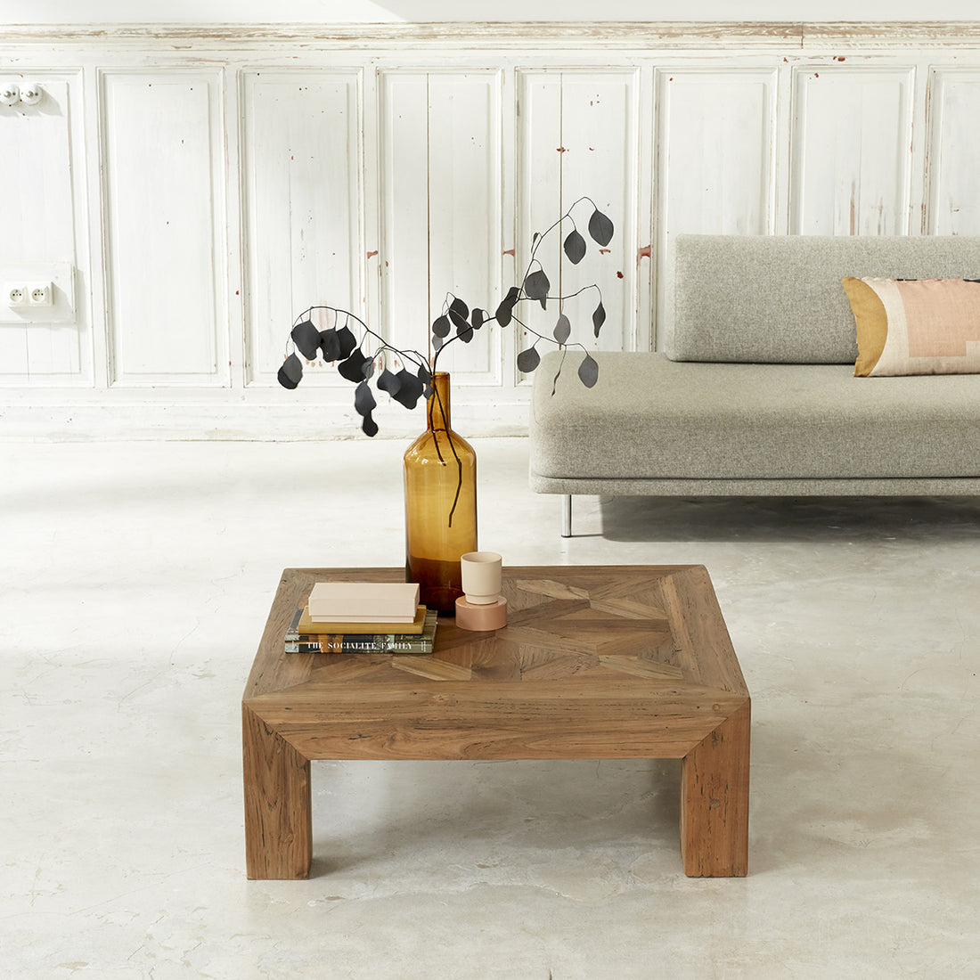 CARGO - Tavolino in teak massello riciclato 80 cm