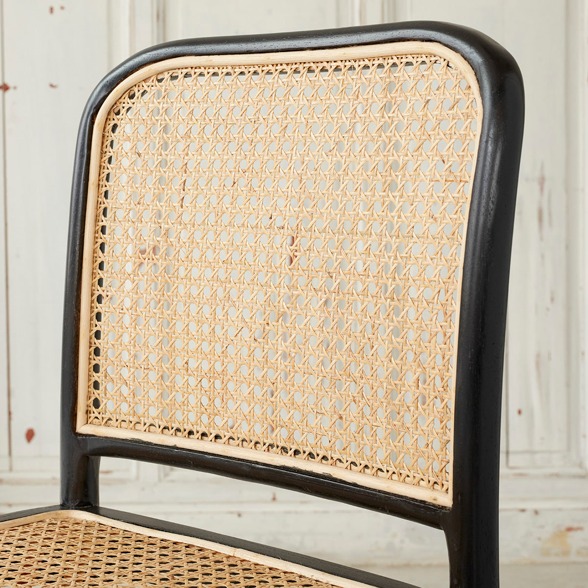 ARON - Set di 2 sedie in mogano massello e cannage