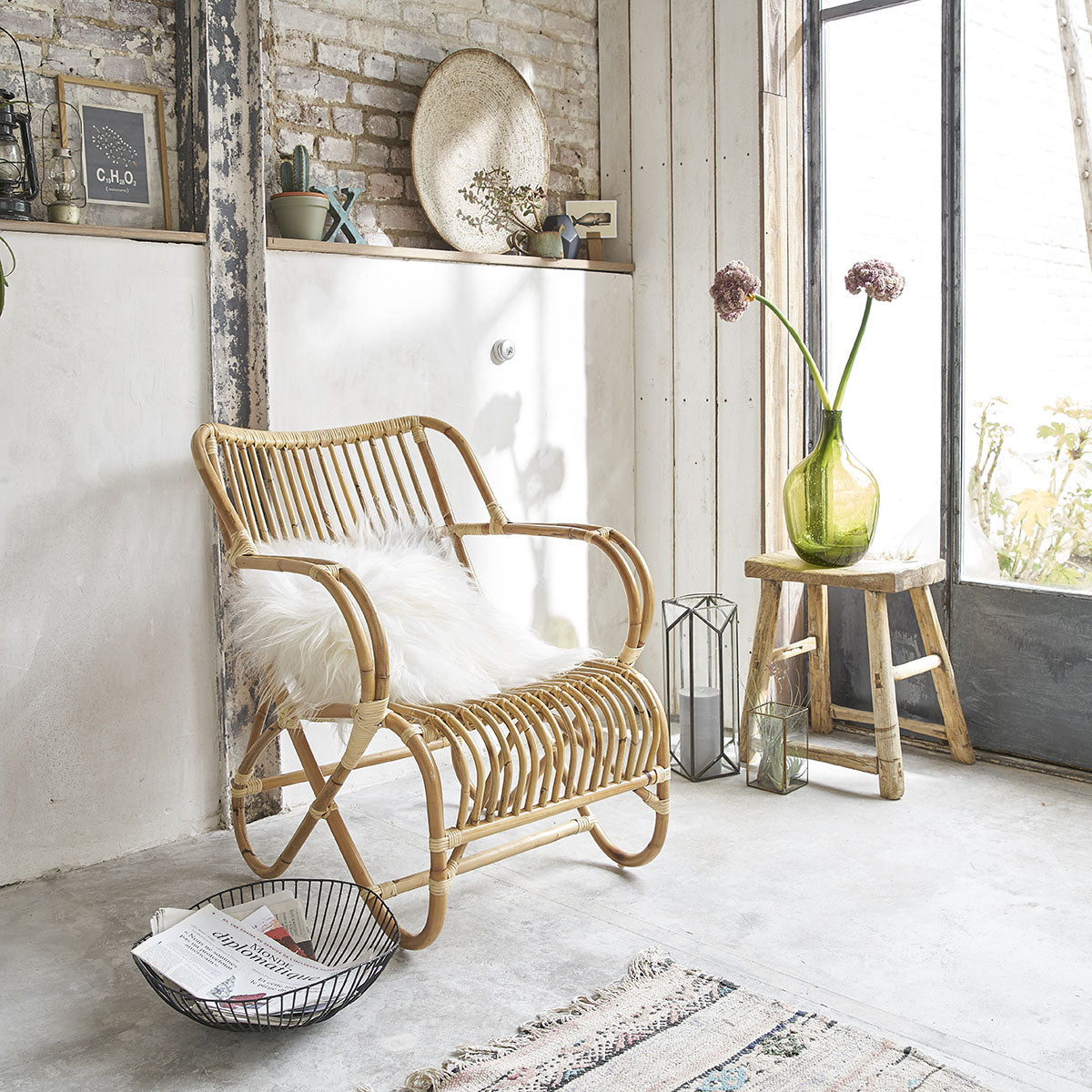 PAOLA - Poltrona in rattan confortevole