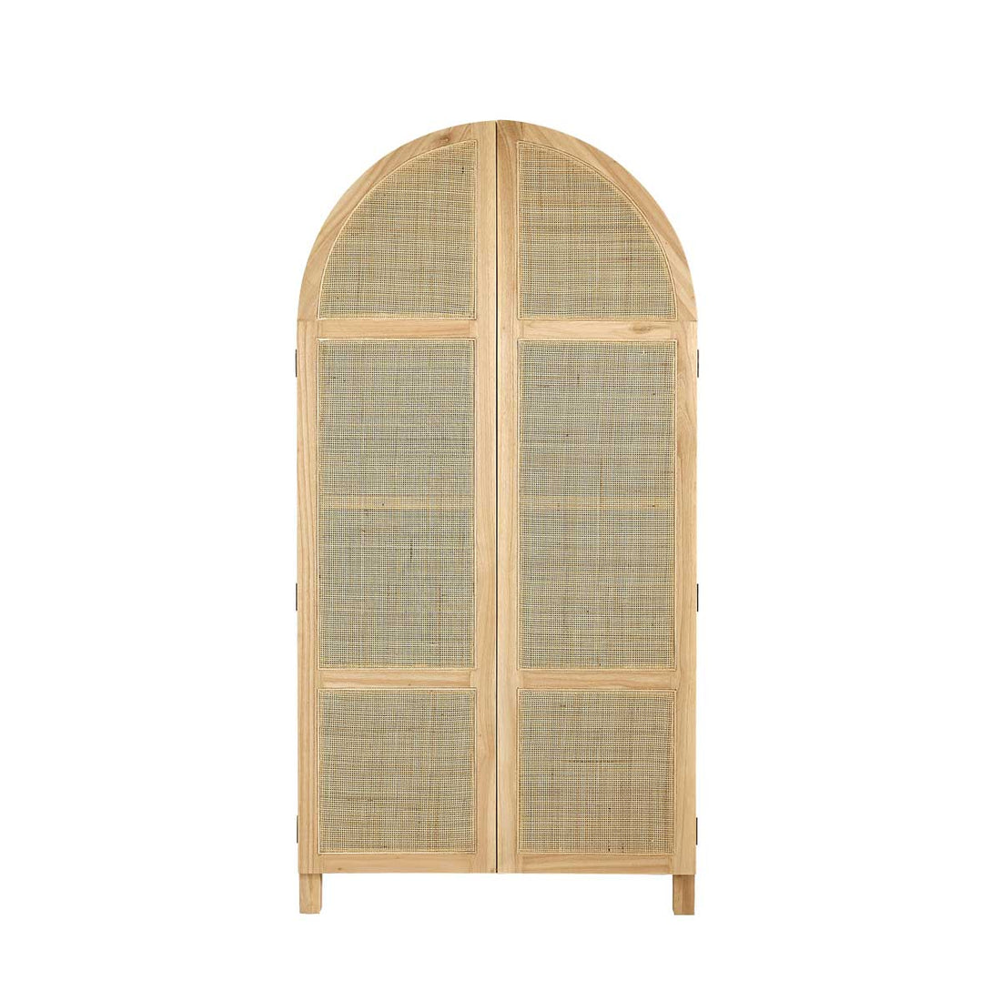 MAËL - Armadio in mindi massello e cannage 90 cm