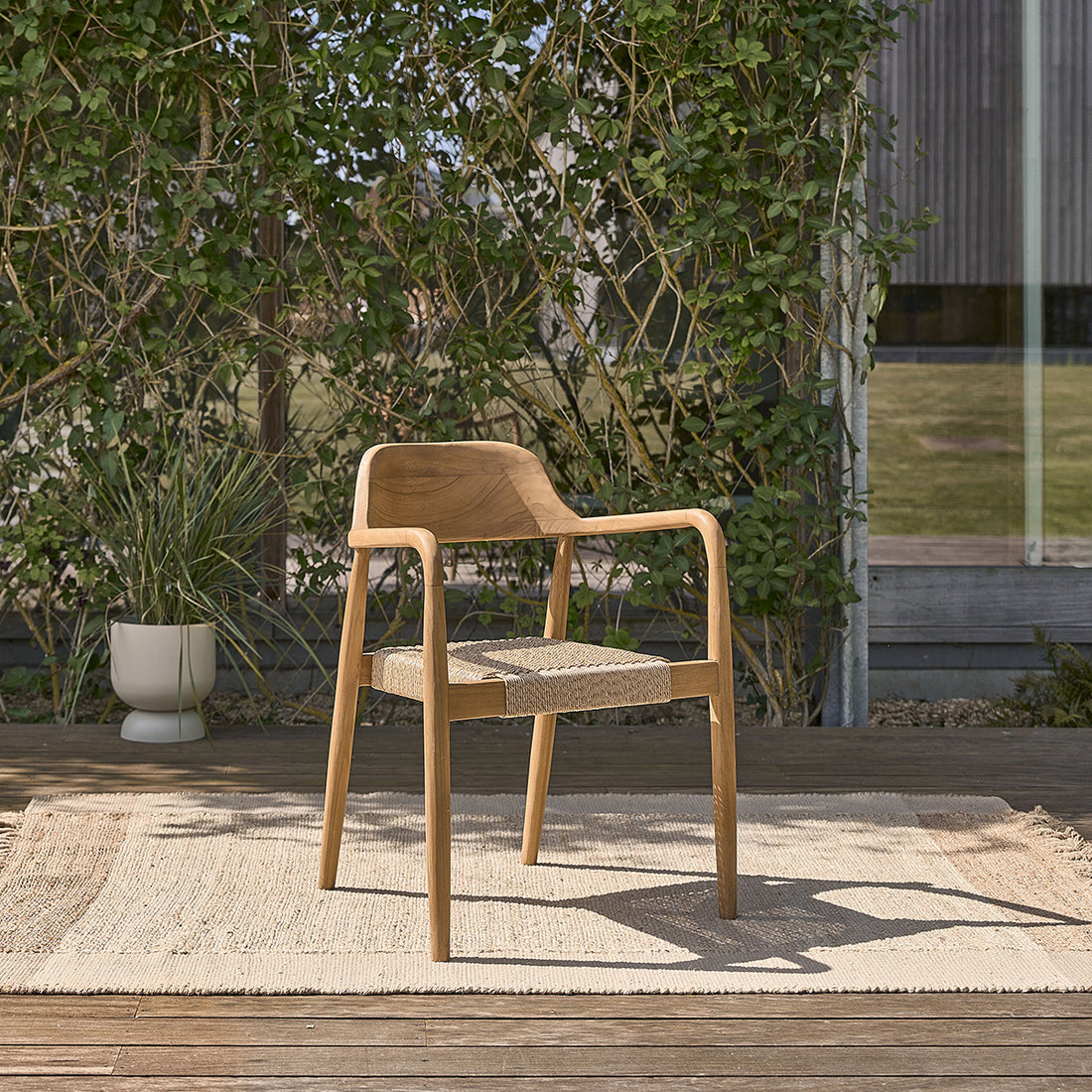 ALIZÉ - Poltrona da giardino in teak massello e corda