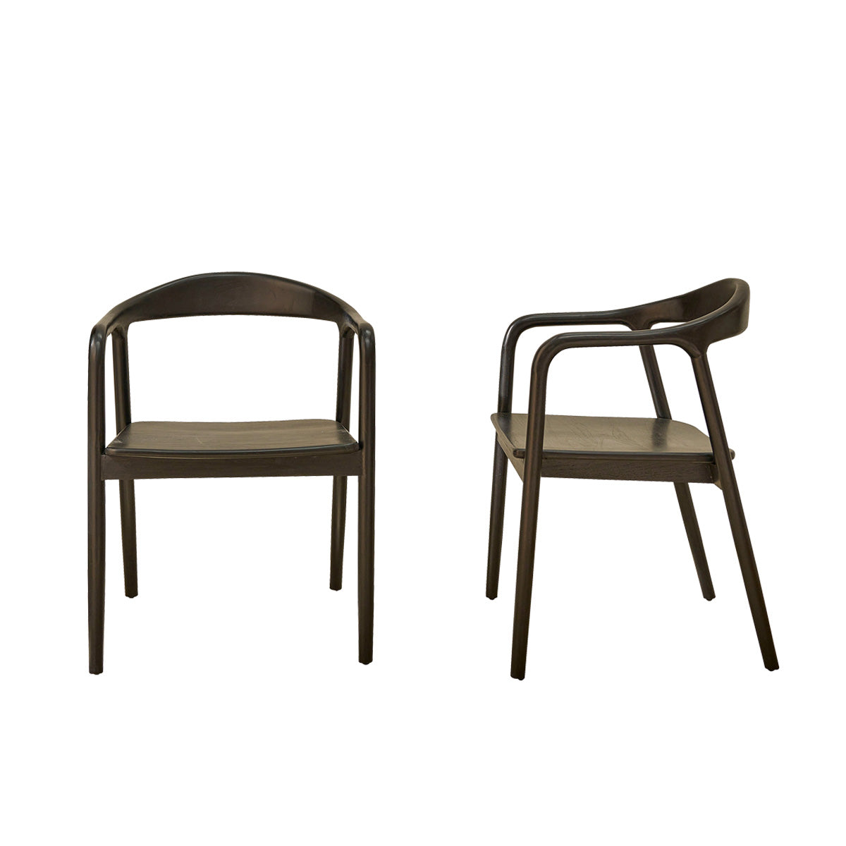 AMBRE - Set di 2 sedie in teak massello nero