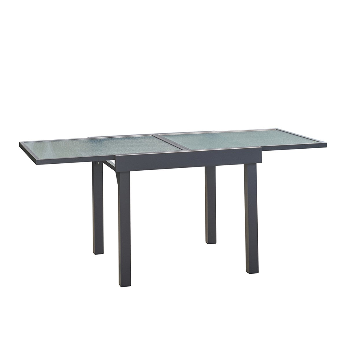 MODULO - Tavolo da giardino allungabile in alluminio grigio 4/8 pers.