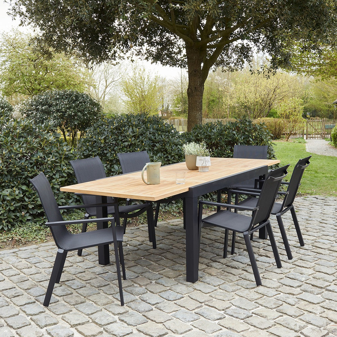 BALITECK - Set di mobili da giardino in teak massello per 6/10 persone.