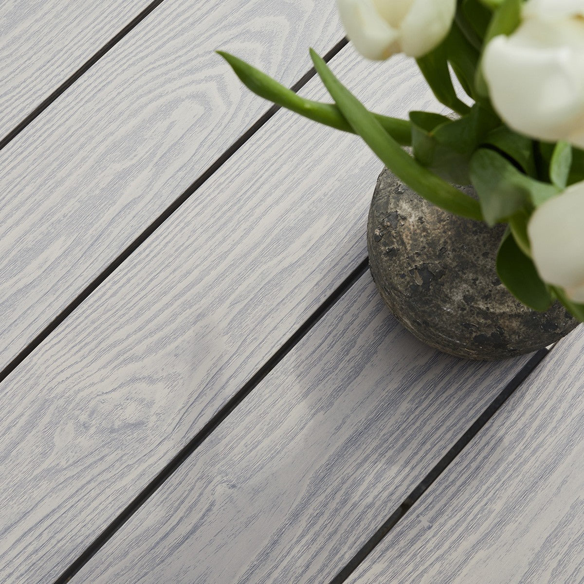 TAMPA - Set di mobili da giardino alluminio bianco e textilene grigio 8 pers.