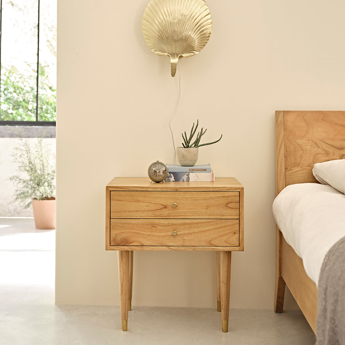 PIA - Comodino in mindi massello 60 cm