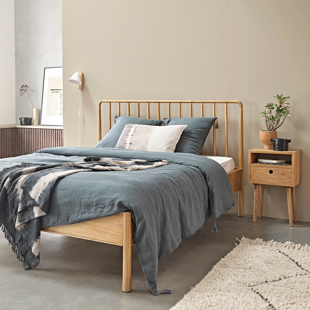 ESMEE - Comodino in mindi massello 65 cm