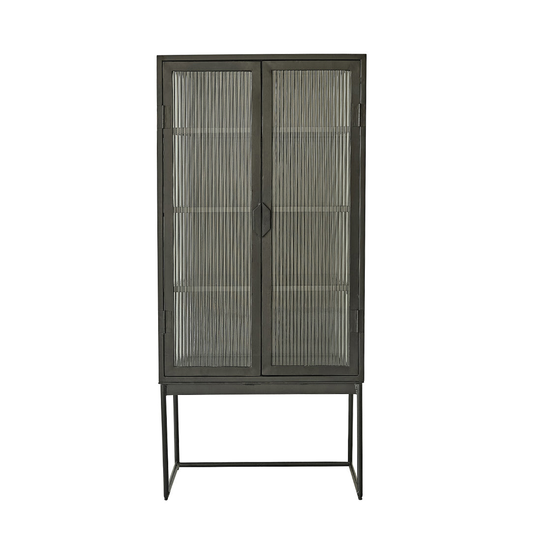 OCTAV - Credenza in metallo e vetro ondulato 70 cm