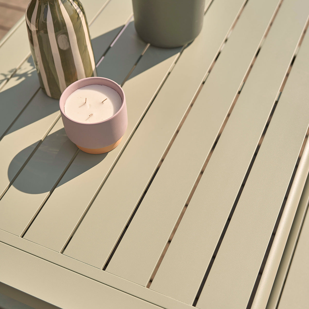 SÉLÈNE - Salotto da giardino in alluminio verde 4/6 pers.