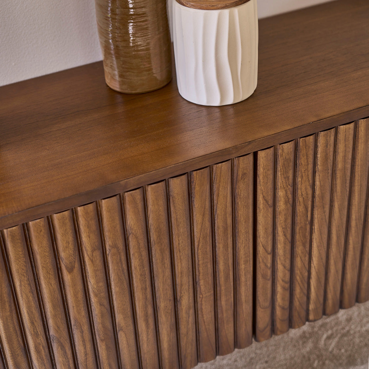 TRINIDAD - Mobile porta TV sospeso in mindi massello 170 cm