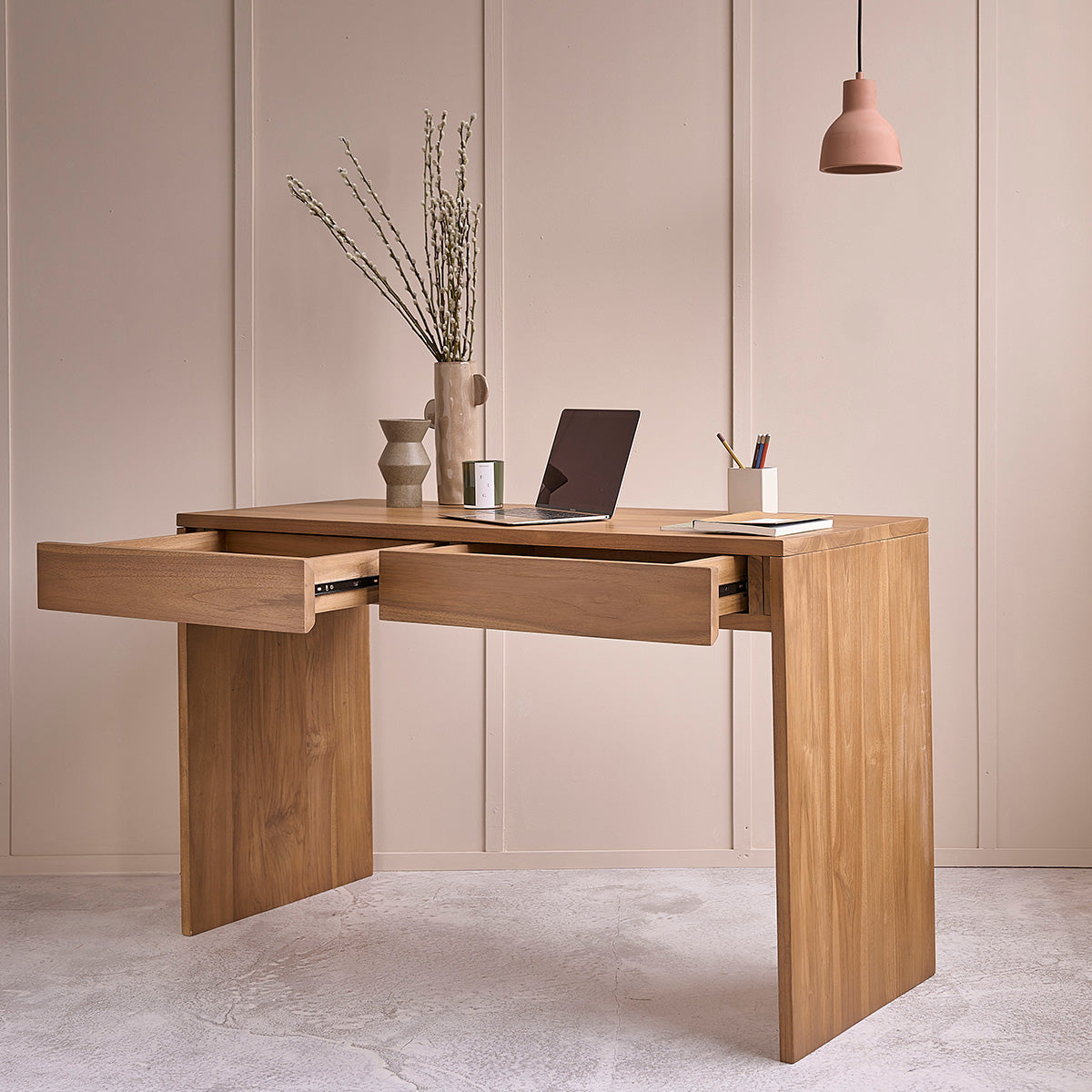 TRISTAN - Scrivania in teak massello 130 cm