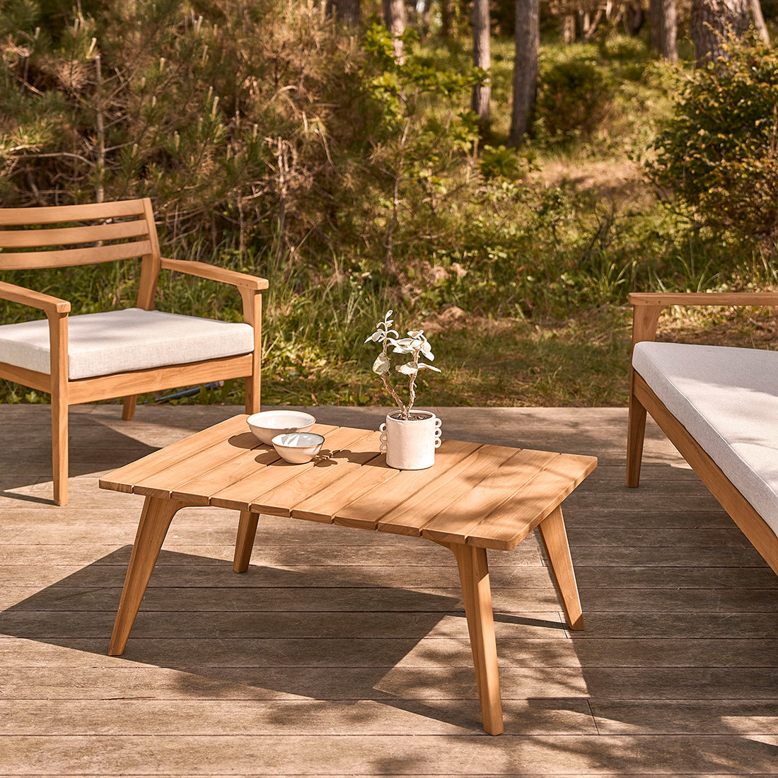 BARI - Tavolino da giardino in teak massello