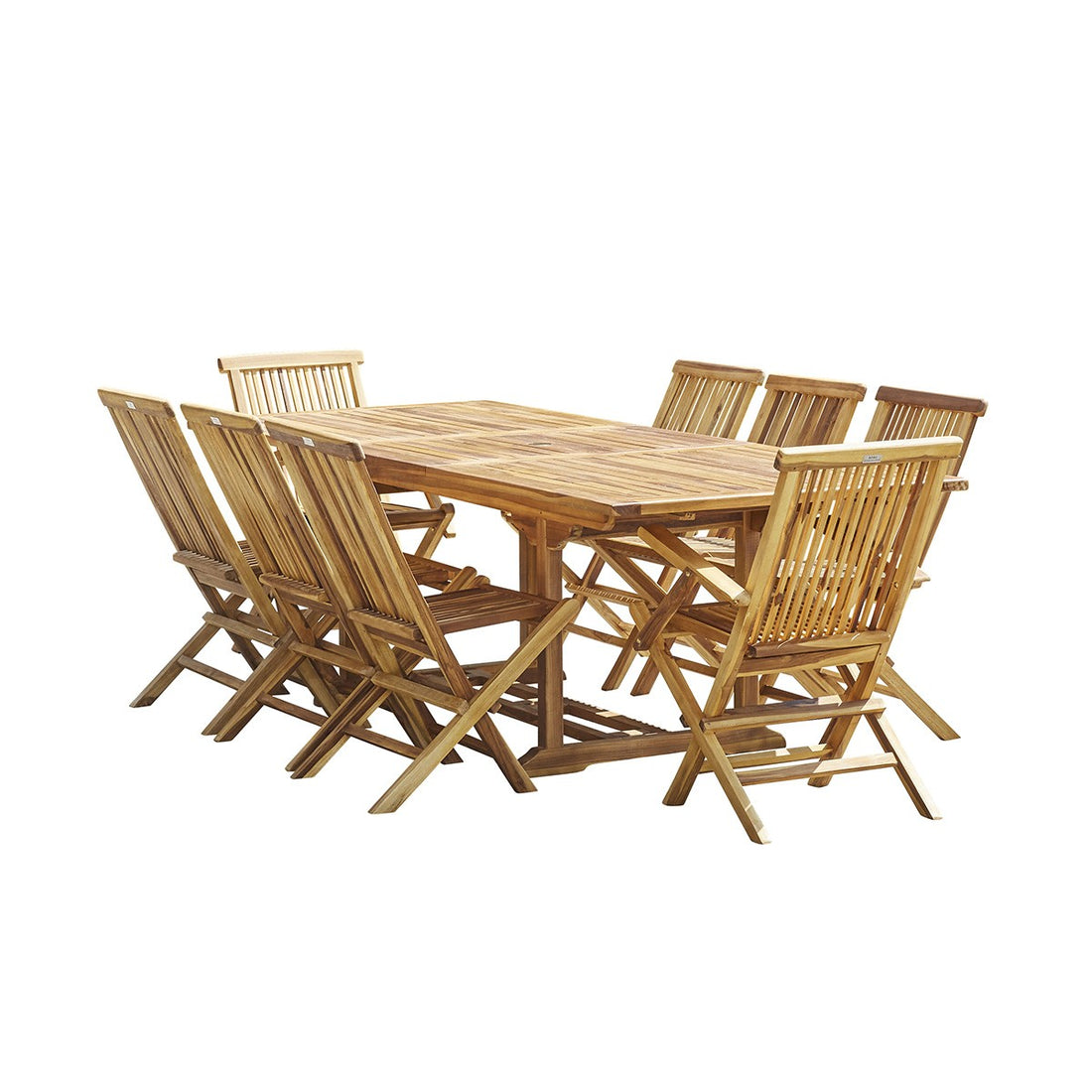 BALI - Set di mobili da giardino in teak massello con tavolo allungabile 8/10 pers.
