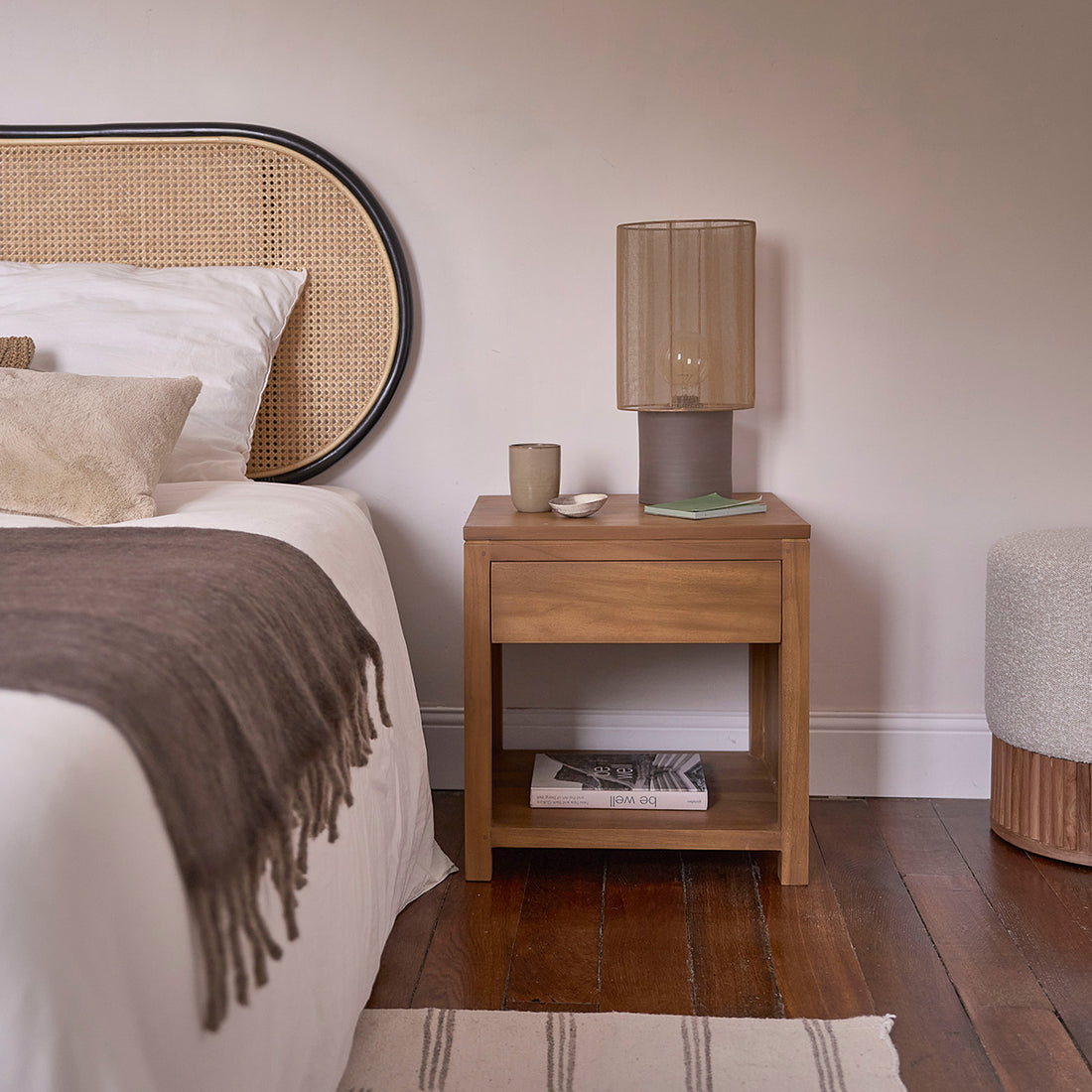 TRISTAN - Comodino in teak massello 50 cm