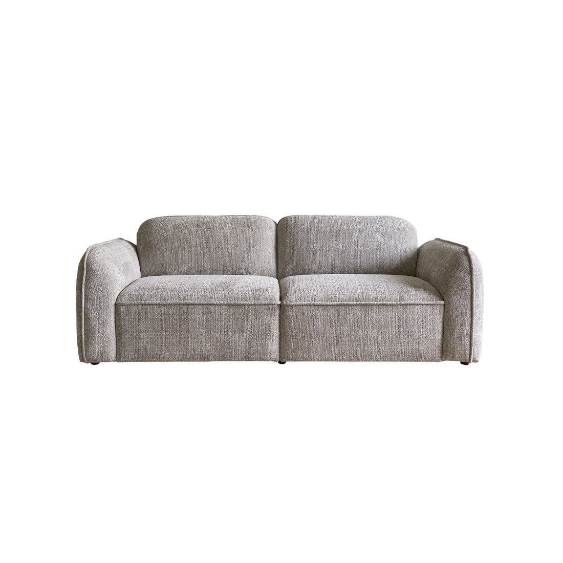 HECTOR - Divano dritto a 3 posti in velluto testurizzato beige