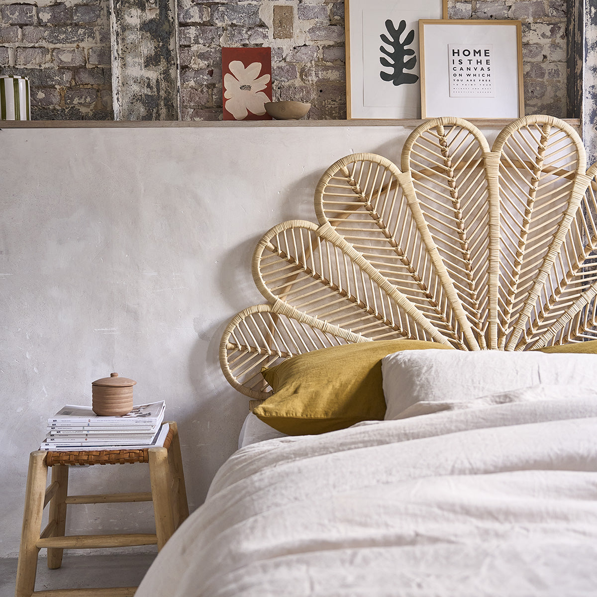 COLETTE - Testiera in rattan 140 cm