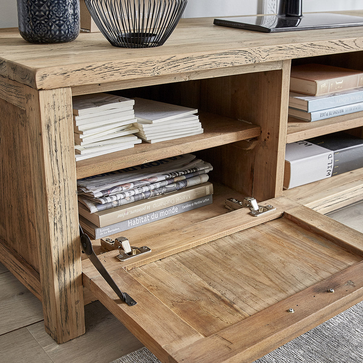 CARGO - Mobile TV in teak massello riciclato 160 cm