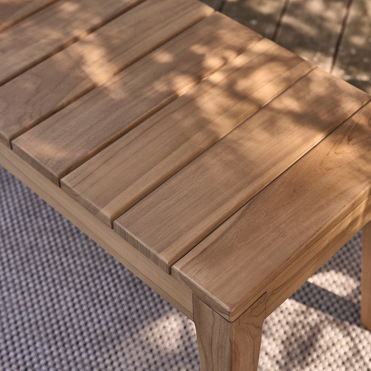 BARI - Panchina da giardino in teak massello 180 cm con cuscino