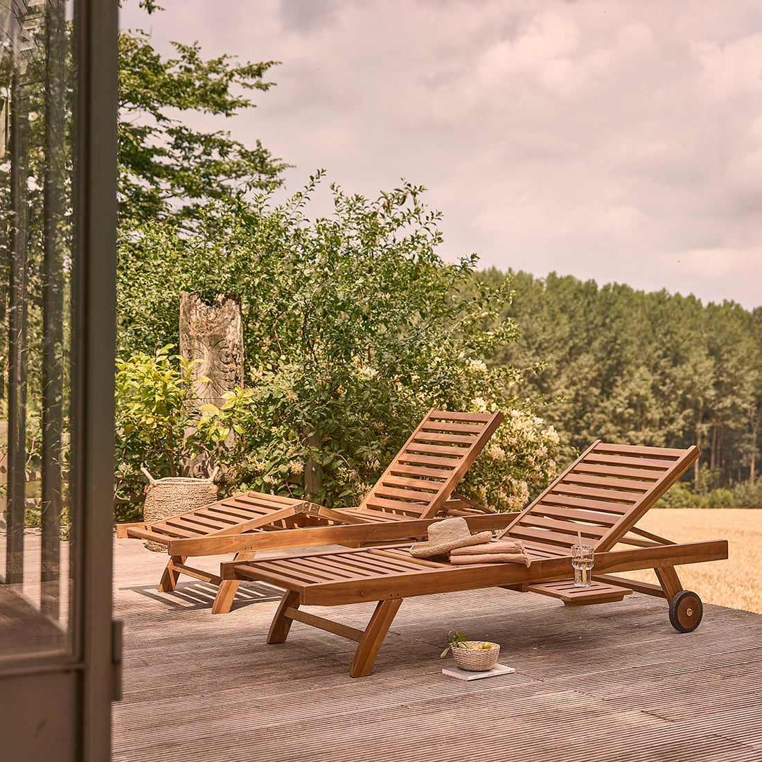 BALI - Lettino in teak massello oliato (set di 2)