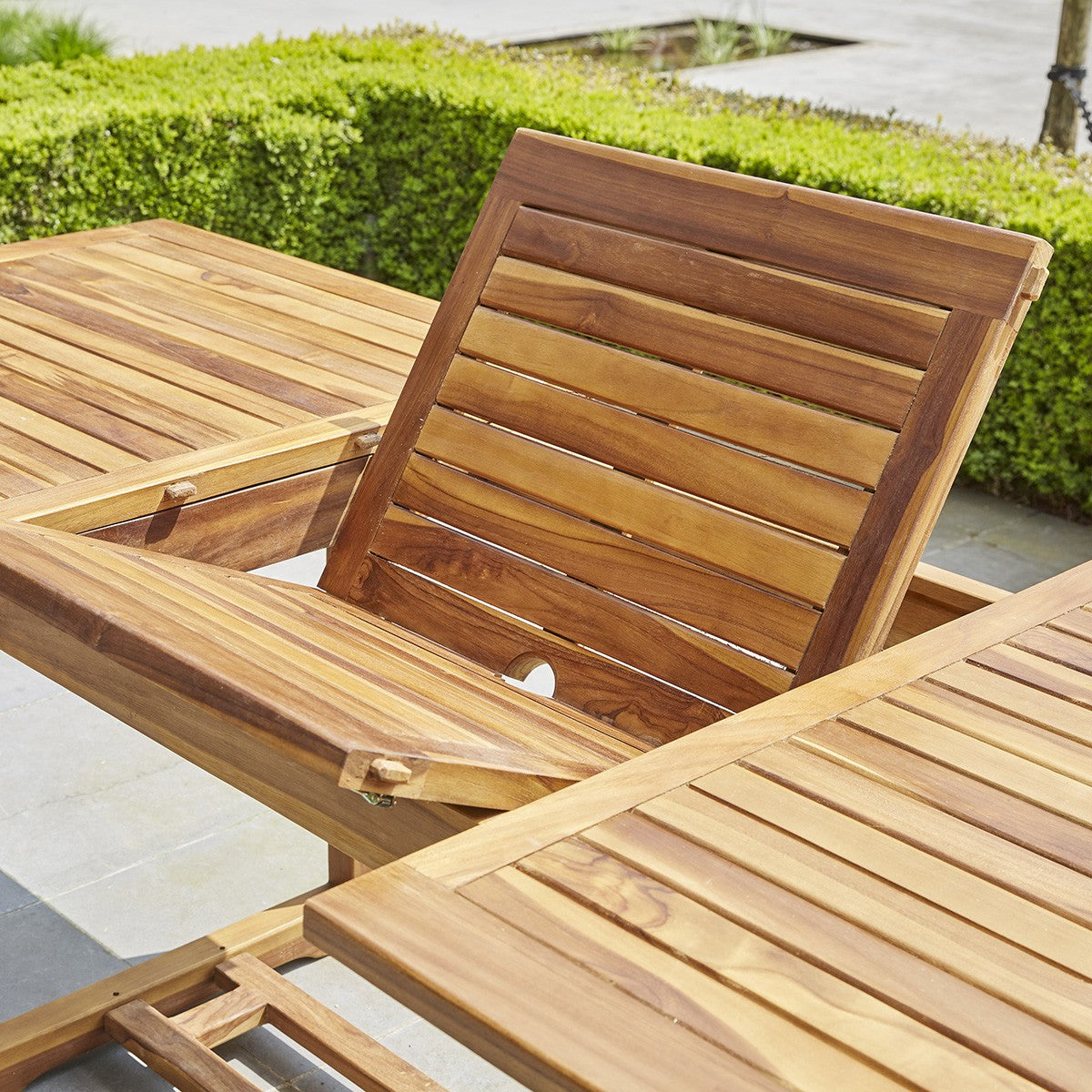 BALI - Set di mobili da giardino in teak massello con tavolo allungabile 8/10 pers.