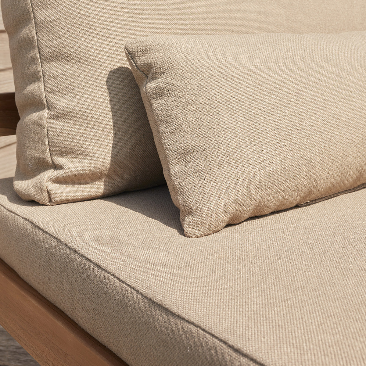 PALMA - Divano da giardino in teak massello color tortora