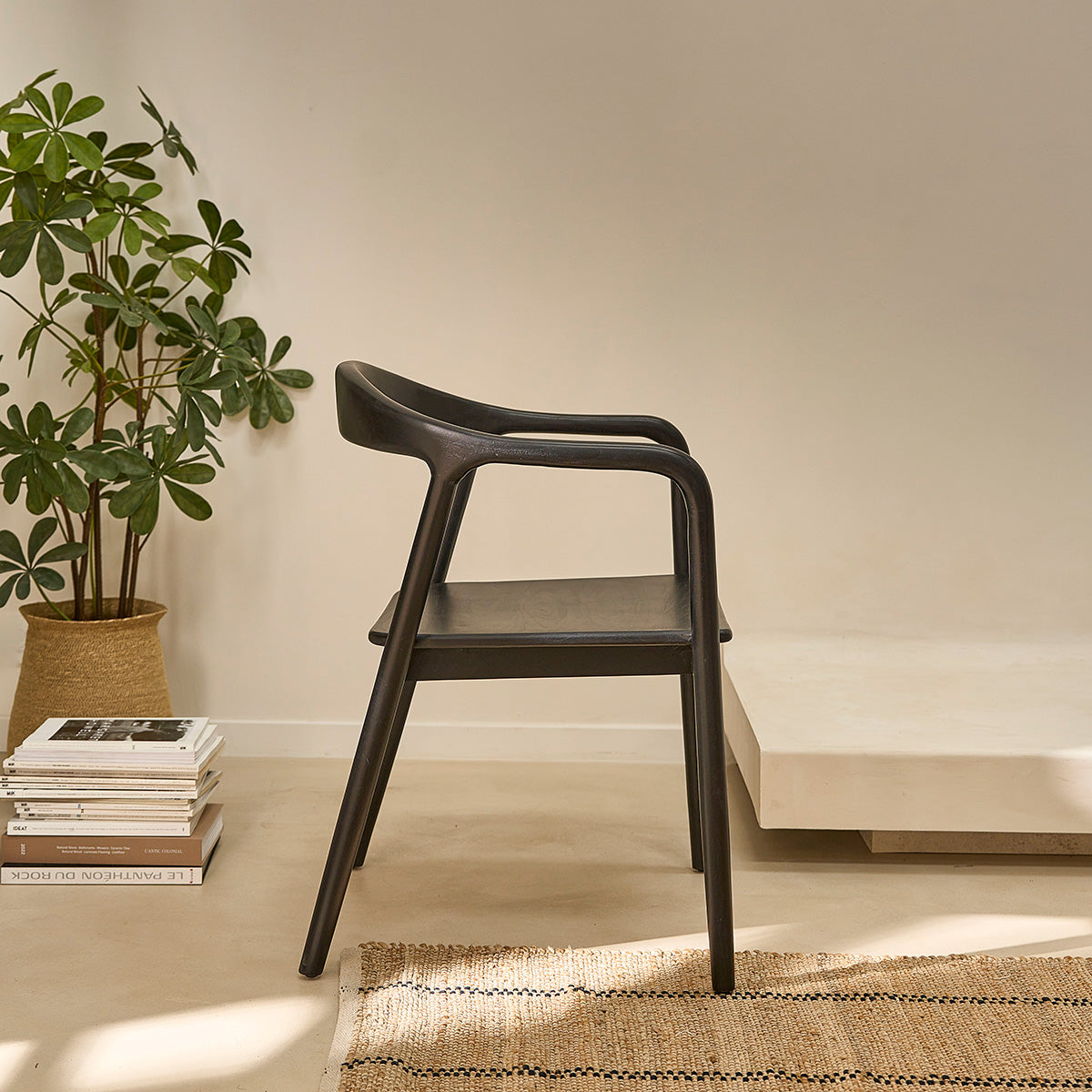 AMBRE - Set di 2 sedie in teak massello nero