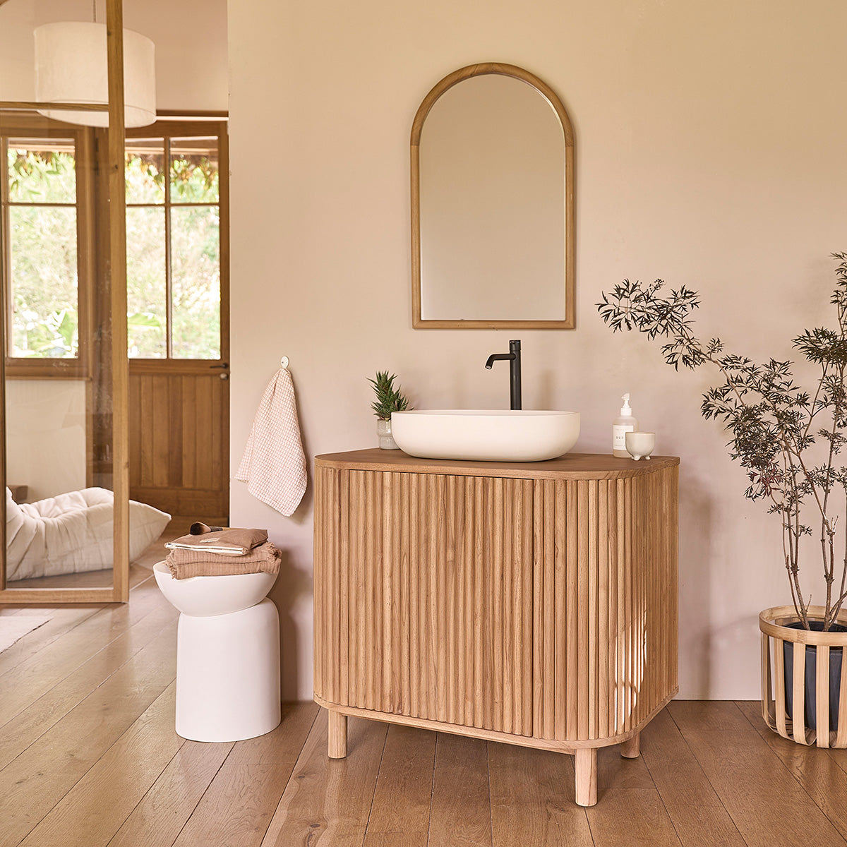 COLINE - Mobile da 90 cm in teak massello