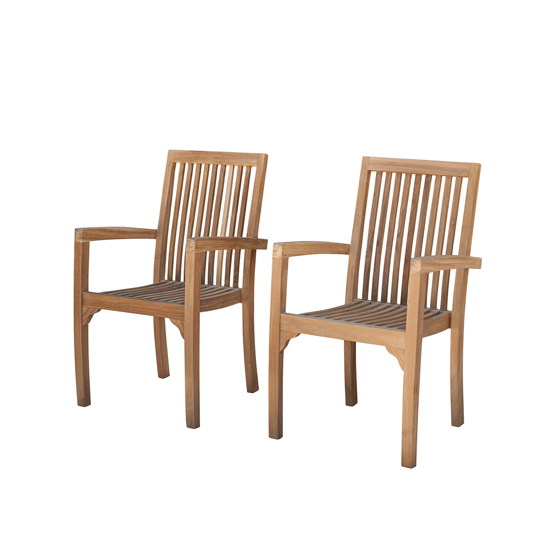 MALTE - Poltrone da giardino in teak massello impilabili (set di 2)