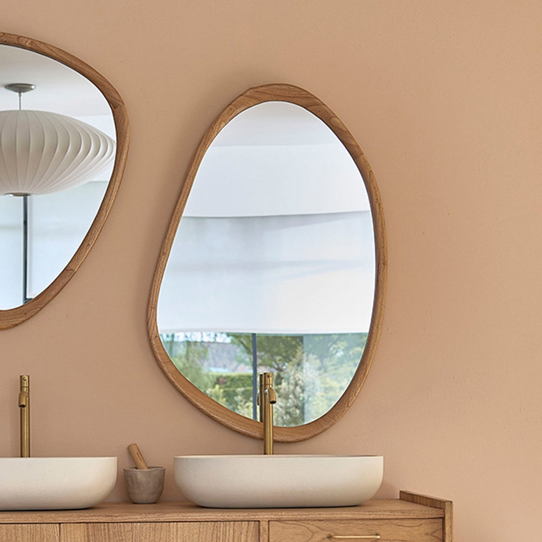 FIFTIES - Specchio in mindi massello 90x60 cm