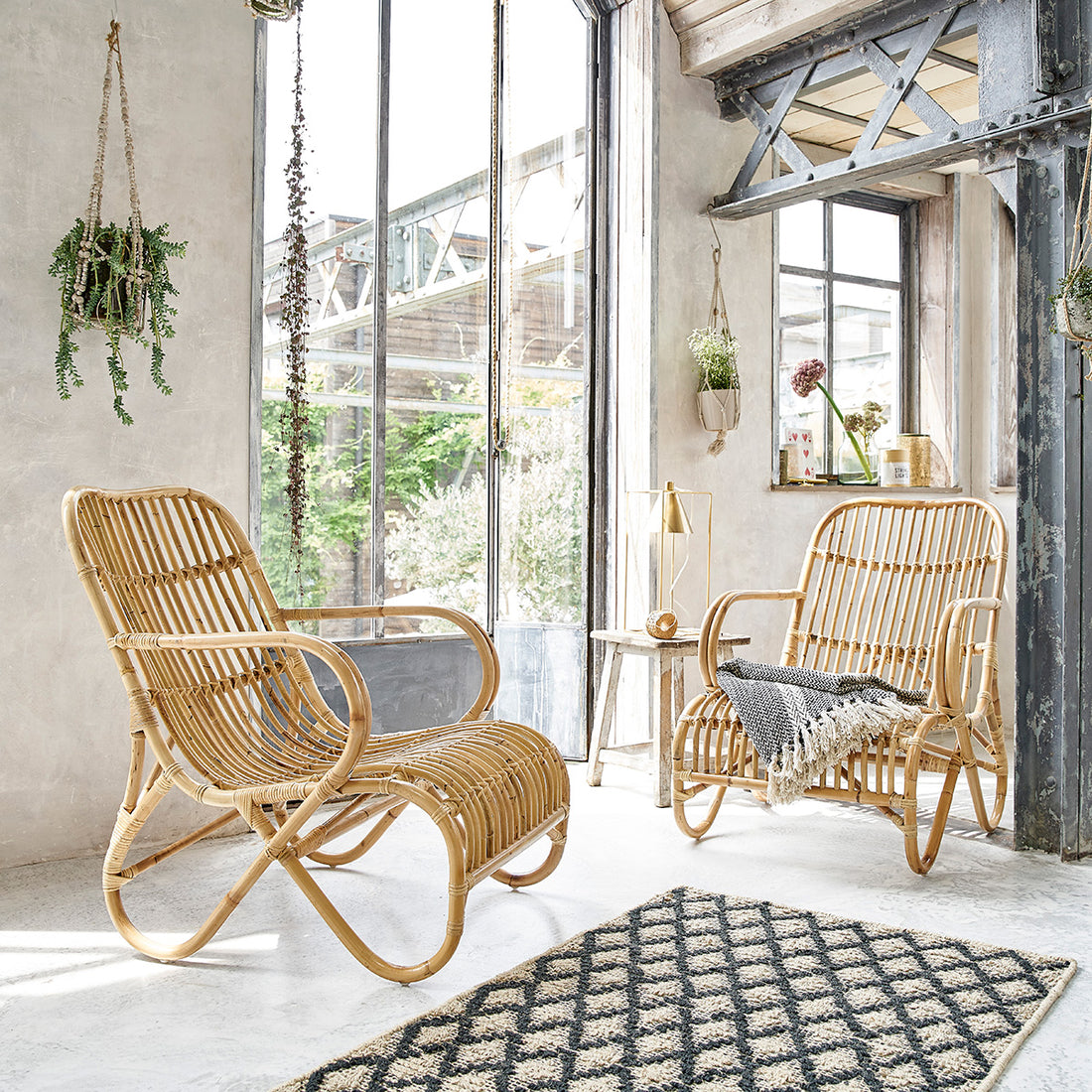 BOHO - Set di 2 poltrone in rattan