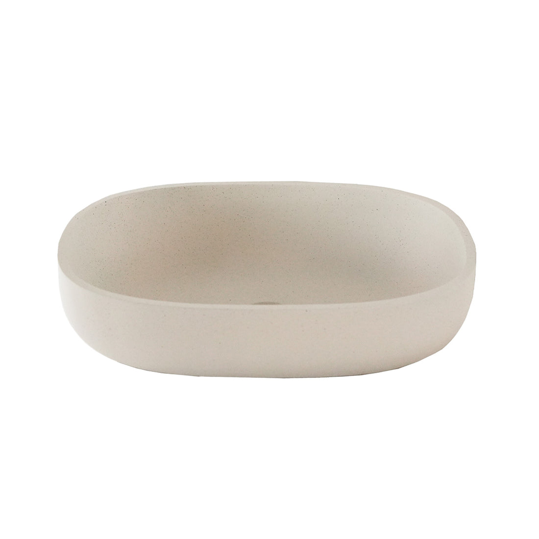 LENA - Lavabo in cemento beige ovale 50 cm