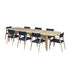 Set di mobili da giardino in teak riciclato nero con tavolo allungabile 8/10 pers.