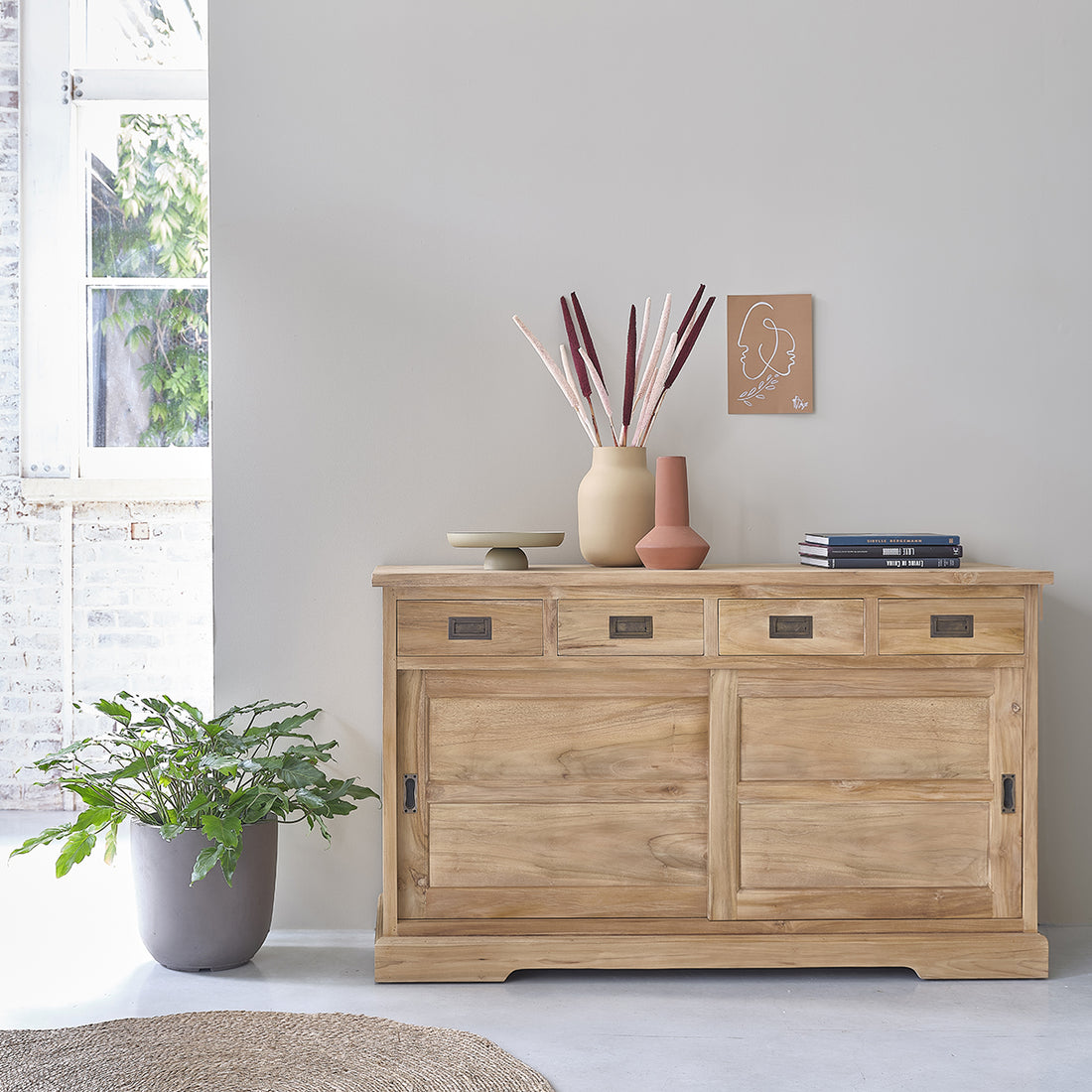 BOSTON - Credenza in teak massello 150 cm
