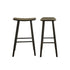 Set di 2 sgabelli da bar in teak massello nero 75 cm