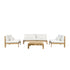 Set da giardino basso in teak massiccio bianco