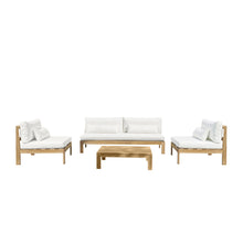 Set da giardino basso in teak massiccio bianco