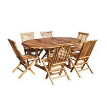 Set di mobili da giardino con tavolo allungabile in teak massello oliato 6/8 pers.