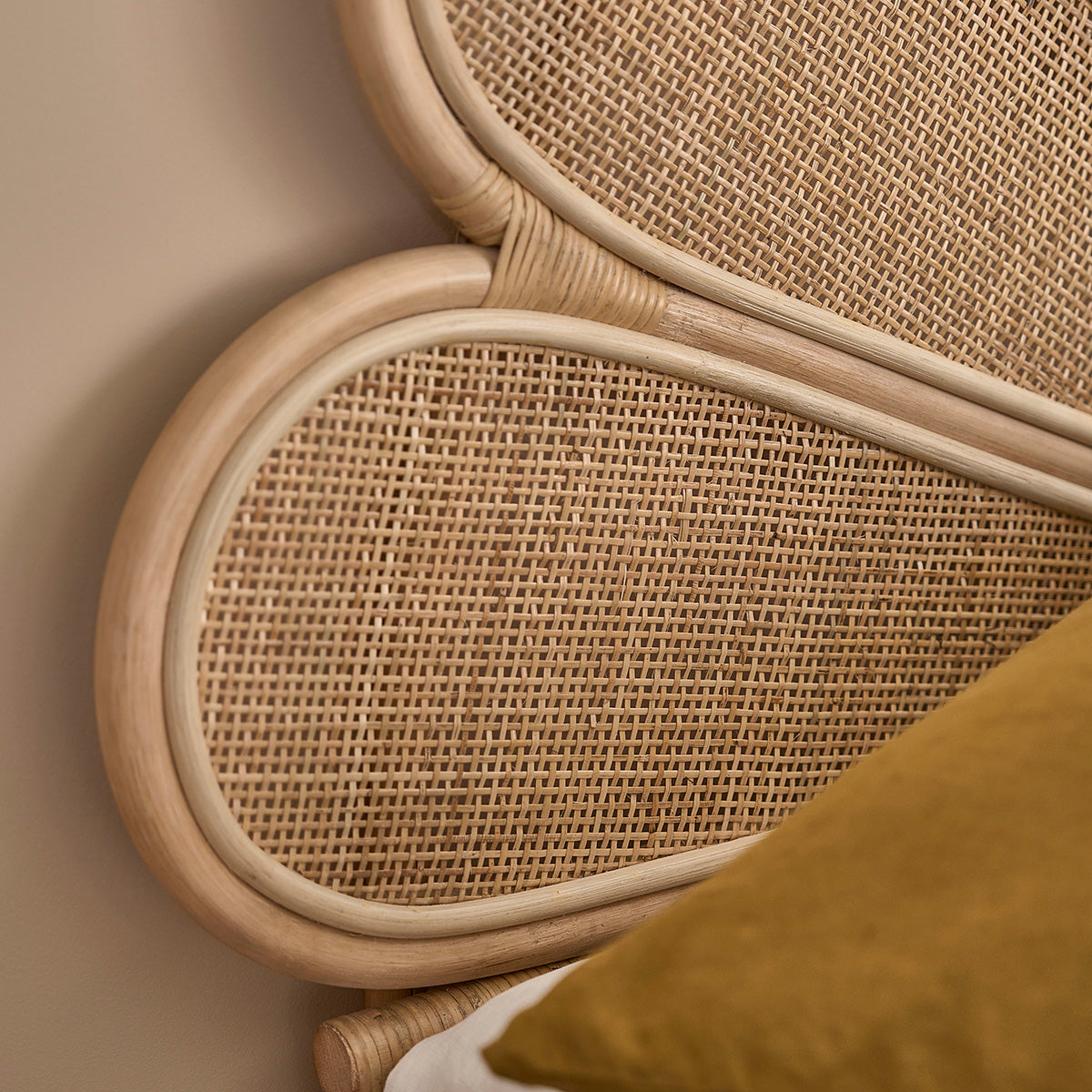 ROMY - Testiera in rattan e midollino 140 cm