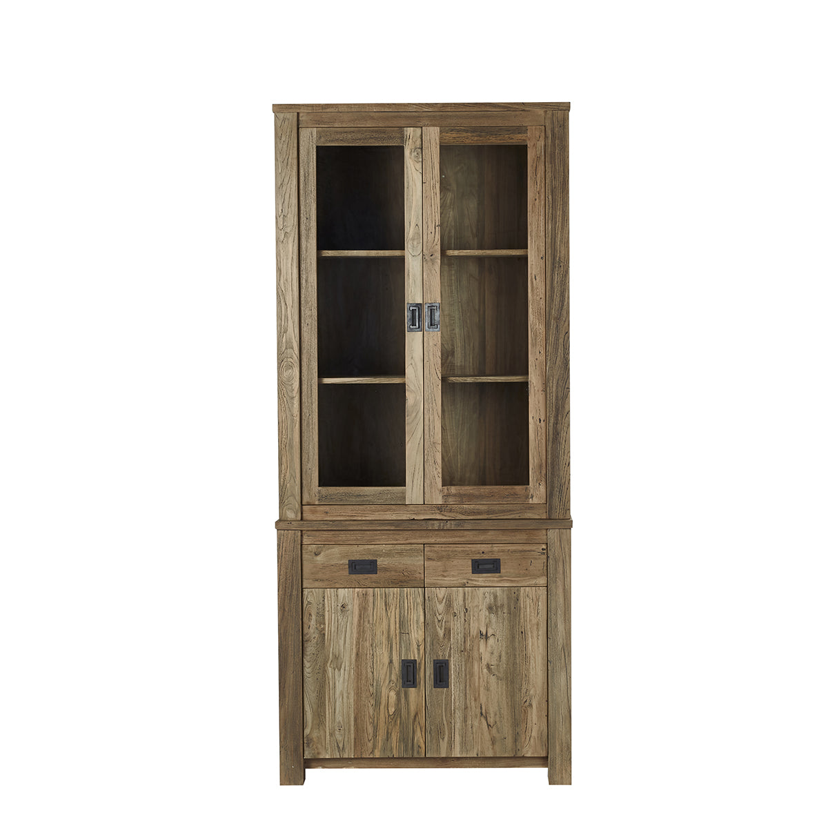 CARGO - Vetrinetta in teak massello riciclato 100 cm