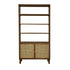 Libreria alta in mango e midollino finitura e noce, H 170 cm