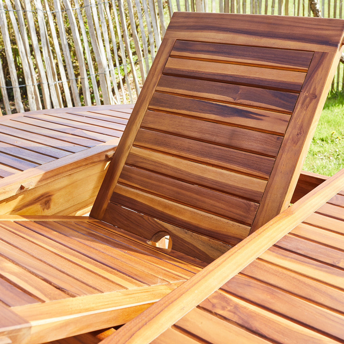 BALI - Set di mobili da giardino con tavolo allungabile in teak massello oliato 4/8 pers.